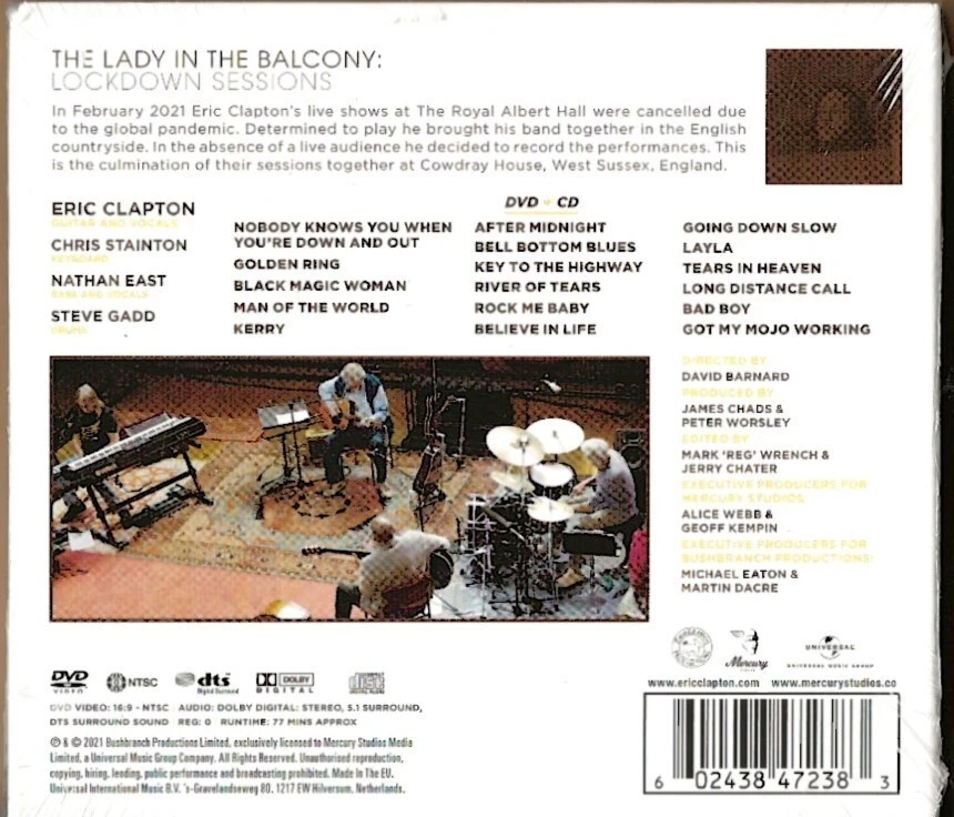 Eric Clapton-CD+DVD-The Lady In The Balcony: Lockdown Session- NEUWARE! - Bild 2 von 2