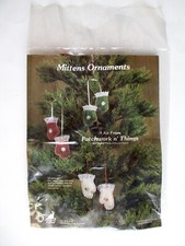 Mitten Ornaments Felt Applique Needlepoint Kit