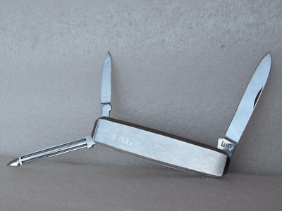 FAG ELLER ROSTFREI Thin Pocket Knife Two Blades and Files Stainless Steel
