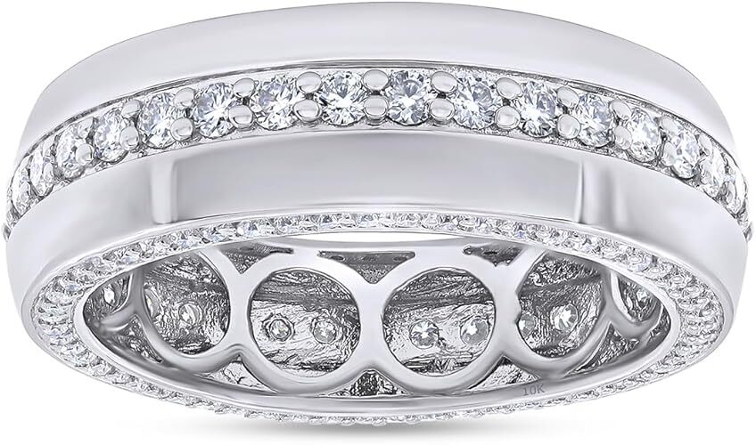 1.40ct Moissanite Eternity Wedding Band Ring For Men's 10k or 14K Soild ...
