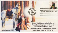 AO-1729-3,1977, George Washington, Valley Forge,  Add-on Cachet, First Day Cover