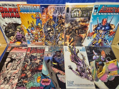 10 IMAGE COMICS; BLOOD WOLF, BLOODSTRIKE, BRIGADE, CRYPT, DARKER IMAGE & MORE