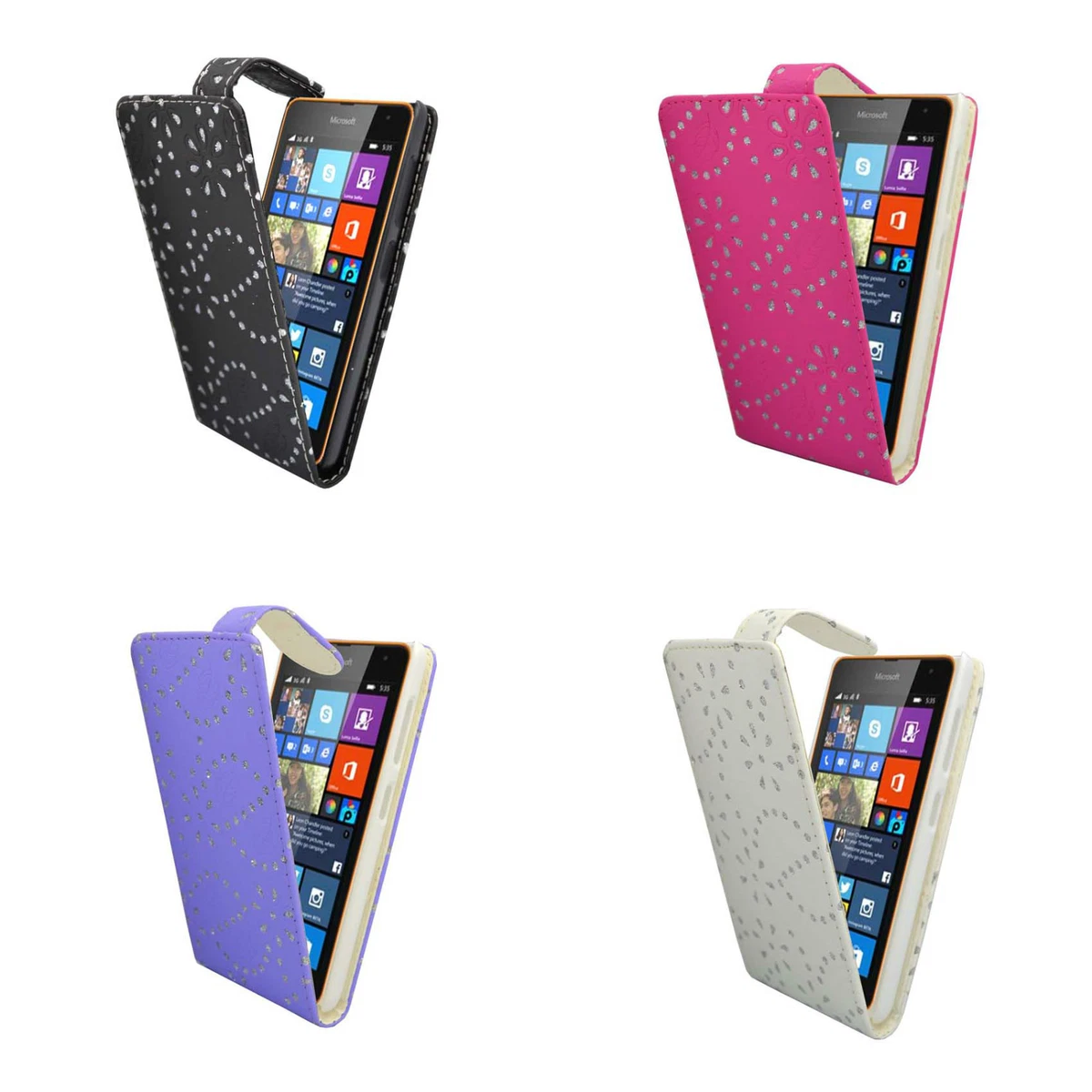 Microsoft Lumia 650 Handy-Tasche Flip Cover Book Case Schutz-Hülle Etui Wallet e
