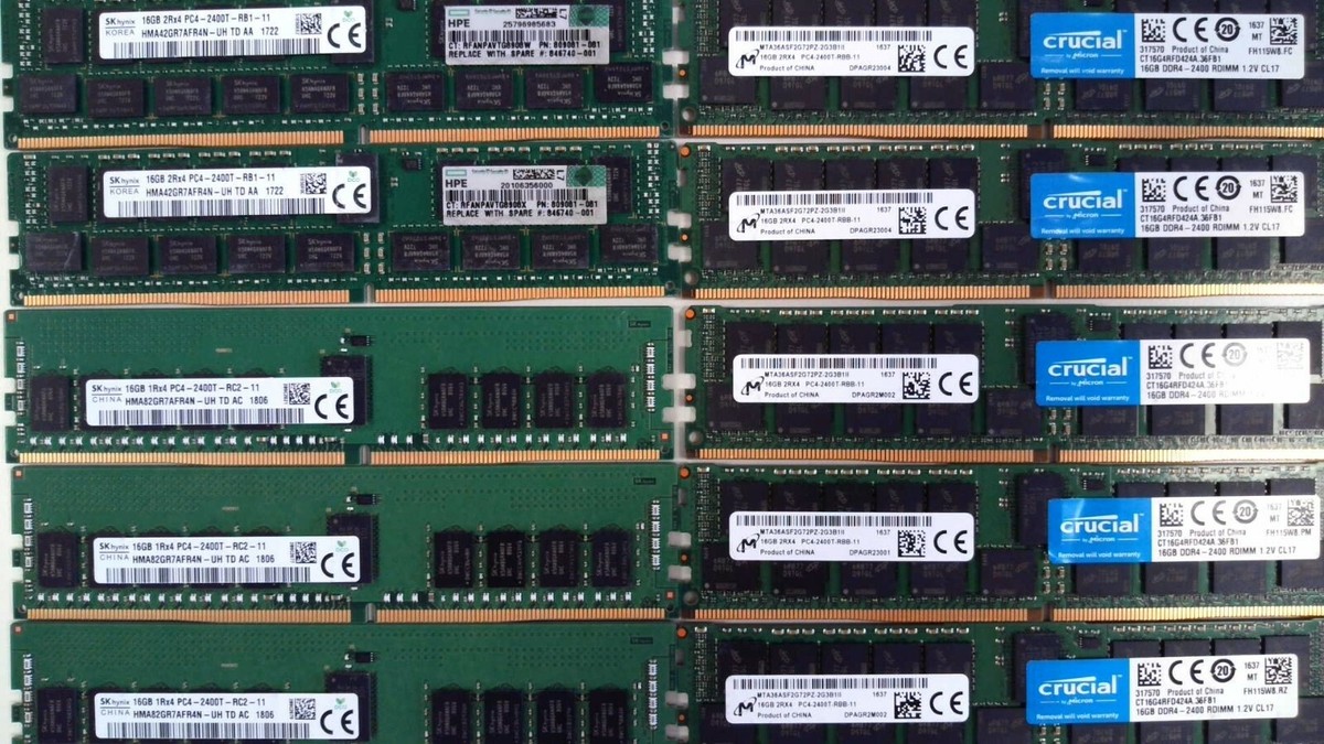BULK LOT OF 10 ] 16GB 2Rx4 PC4-2400T PC4-19200 DDR4 ECC RDIMM