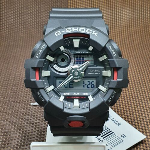 Casio G-Shock GA-700-1A Analog Digital Black Resin Strap Alarm Men's Watch
