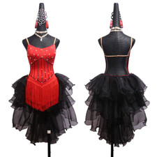 New Latin Dance Dress Competition Performance Dress Black Skirt Backless Dress