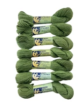 Diana Stramin Tapestry Wool Color 348 Green Dye Lot 11 Germany 7 Skeins