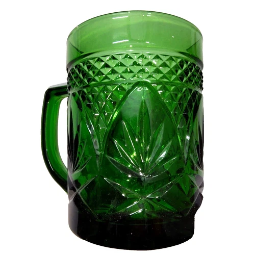 VTG Cristal D'Arques-Durand Antique Emerald Green Mug – French Glassware Mug