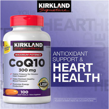 Kirkland Signature CoQ10 300mg CoEnzyme Q10 100 Softgels