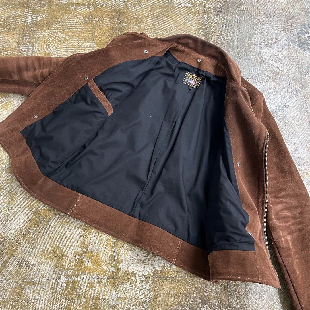 VANSON Suede Leather Double Rider Jacket men Size 42 Color VANSON Suede Leather Double Rider Jacket men Size 42 Color