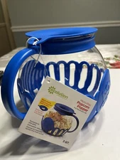 Ecolution Micro-Pop Blue Popcorn Popper, w/3-in-1 Lid, 3 QT Family Size
