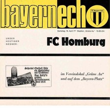 Fussball-Programmheft   76/77    2. Liga     Bayern Hof - FC 08 Homburg