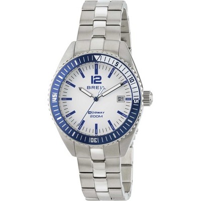 Wristwatch BREIL MIDWAY TW1695 Stainless Steel Sub 200mt White Blue 36mm