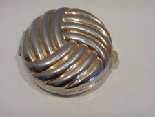 VTG Estee Lauder Powder Compact Refillable Gold / Silver Tone W/ Mirror