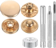 24Set Leather Snaps Fasteners Kit 20Mm Dia Brass Press-Stud Cap Button 2.76" Len