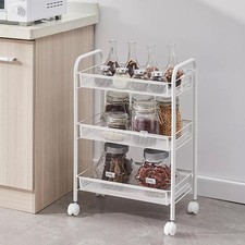 3 Tier Storage Trolley Cart on Wheels Kitchen Bathroom Laundry Narrow Space Rack