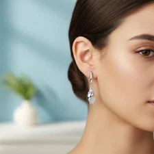 KUNSIR 925 Sterling Silver Conch Drop Earrings for Women Jewelry Gift Wedding