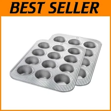 Fluted Design Muffin Pan Set - 12 Cup x2, USA Made
