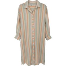 Madewell Shirt Dress Womens XS Multicolor Striped Cotton Button Down Long Sleeve