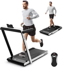 Goplus 2 in 1 Folding Treadmill, 2.25HP Superfit under Desk Electric Treadmill, 