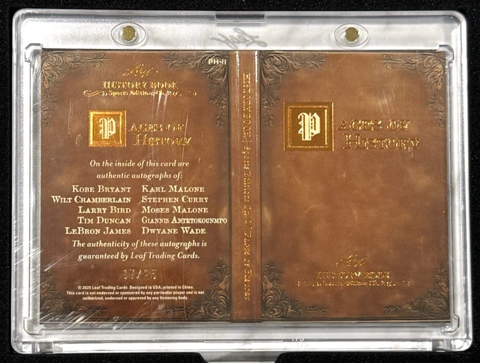 KOBE BRYANT Bird JAMES Curry Chamberlain 2025 Leaf History 10 JERSEY Patch #/25 - Image 2 of 2