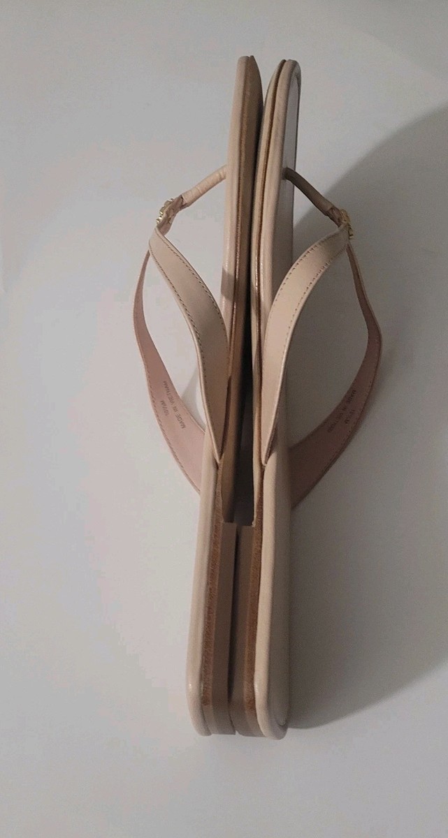 Tory Burch Women's Classic Flip Flops Shell Pink Leather Thong