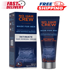 No Hair Crew Intimate/Private At Home Hair Removal Cream for Men - Painless,
