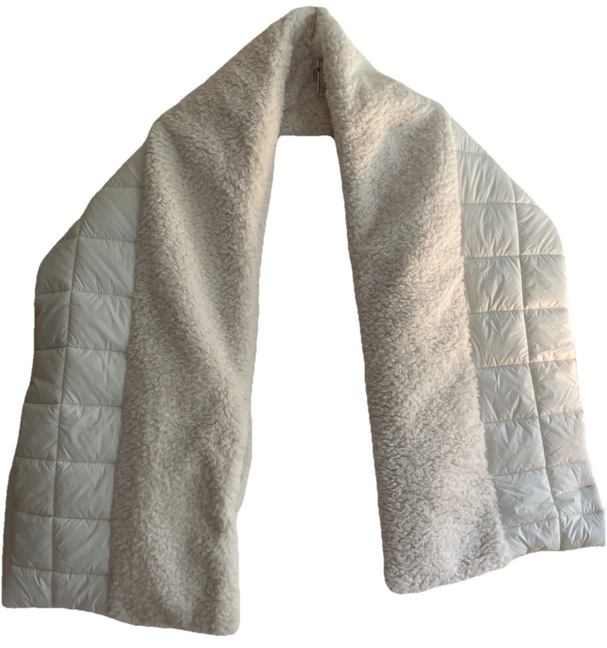 Free People Off White Downhill Puffer Sherpa Scarf