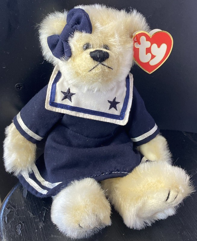 Ty - Attic Treasures - Breezy Bear (Jointed Plush) - Original Tags - 1993