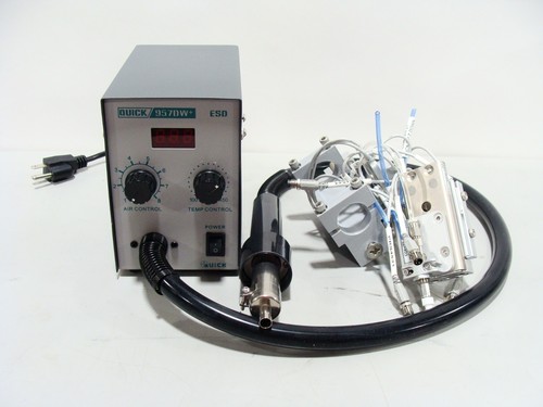 Quick 957DW+ ESD 580 Watt Hot Air Soldering Rework Station LED Display + Mounts