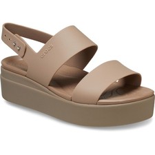 Crocs Brooklyn Low Wedge Thermoplastic Women's Latte/Mushroom Sandals