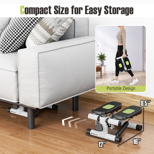 Mini Stepper for Exercise at Home w/ Resistance Bands Adjustable Height - Picture 2 of 10