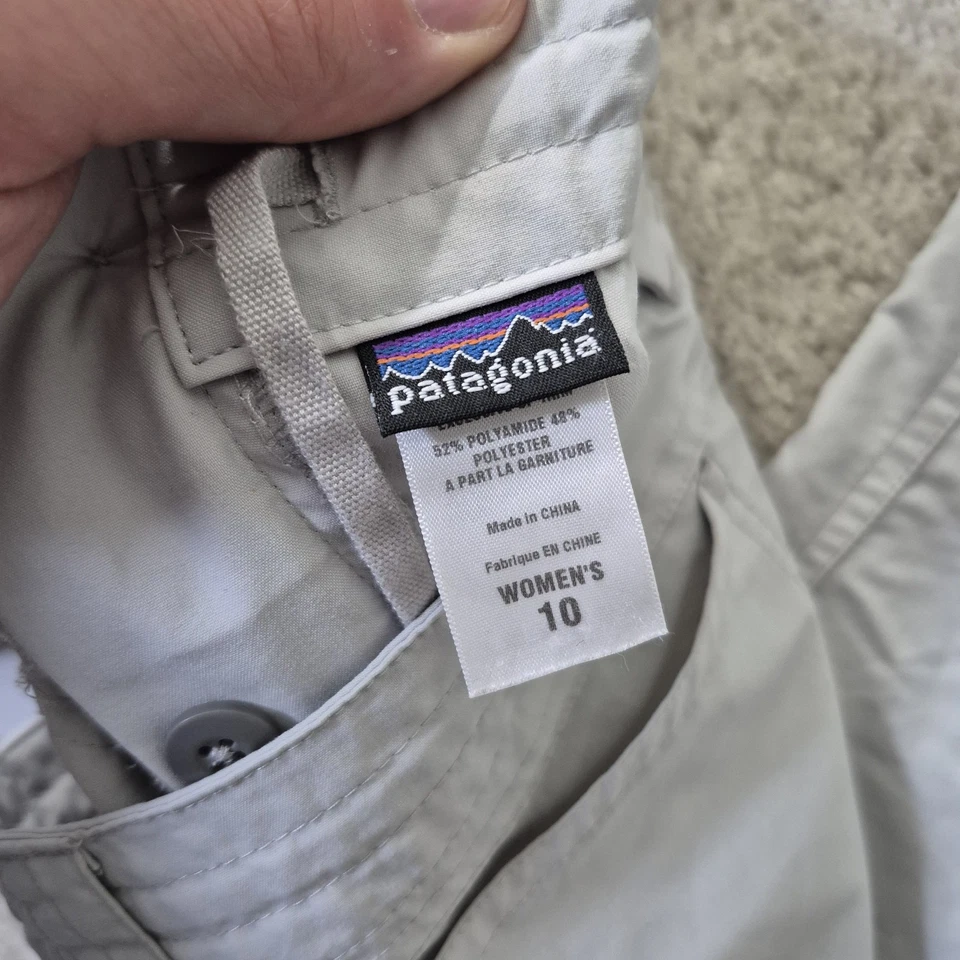 Patagonia Hiking Pants Womens 10 Beige Rollup Bootcut Nylon Stretch Performance - Image 3 of 4