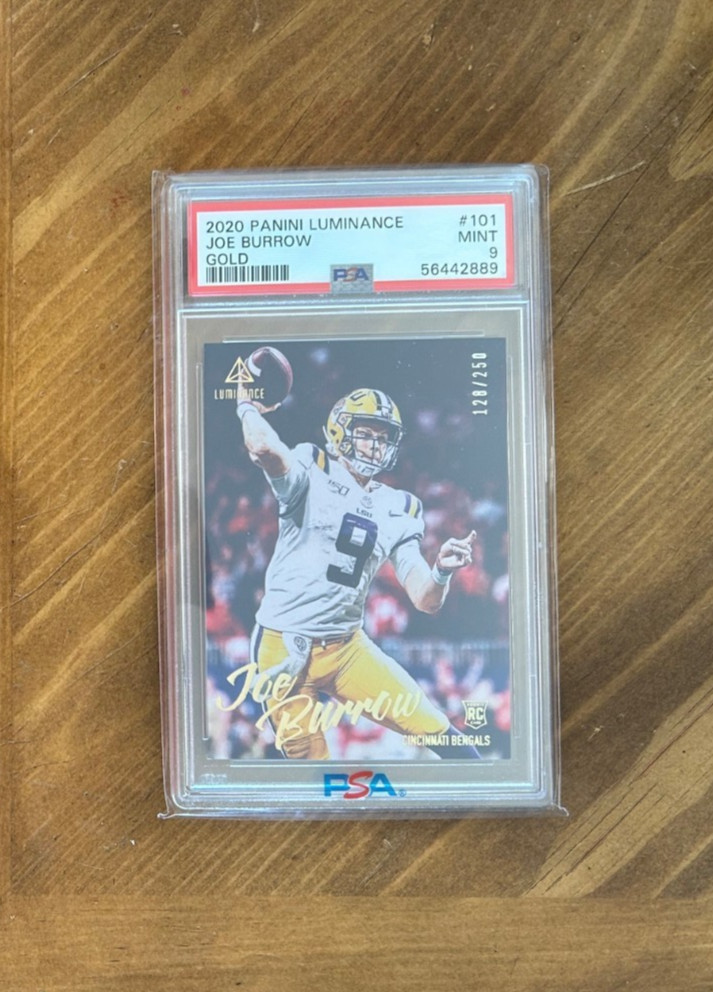 2020 Panini Luminance - Gold - Joe Burrow Rookie Card (RC) #101 - /250 - Bengals