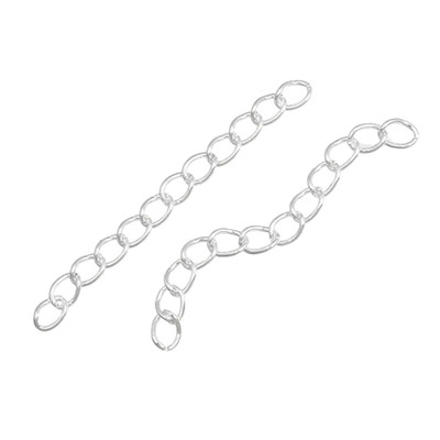  50 Versilberte 5 cm (2 Zoll) Verlängerungskette für Schmuck Halskette Armband