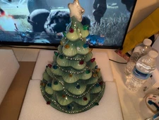 Lenox 890573 Treasured Traditions Green Light-Up Tree Figurine Christmas Holiday