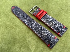 26mm 24mm 22mm 21mm 20mm 19mm 18mm 16mm Black stingray Leather Watch Strap Band