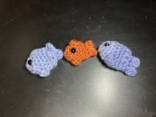 Handmade Crochet Mini Fish Plush Cute Gift For Anyone Purple Or Orange