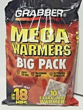 Grabber Warmers BIG PACK 18 Hours Hand Warmers, 20 Grabber 10 Pairs, Exp 10/2027