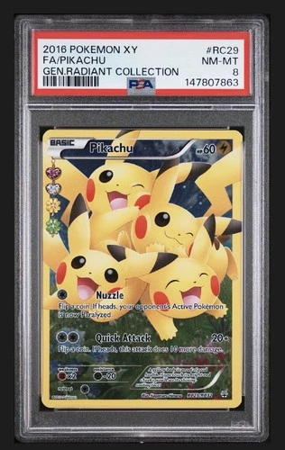Pokémon Pikachu RC29 Generations Radiant Collection Full Art Holo 2016 PSA 8
