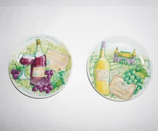 Vintage Boston Warehouse Wine Grape design cheese snack appetizer plates 6.5 inc