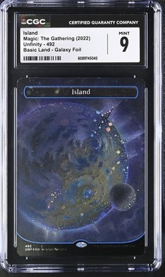 CGC 9 Island 2022 Unfinity #492 Galaxy Foil Magic: The Gathering