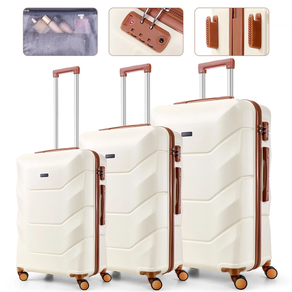 Juego de equipaje de mano rígido ligero ABS de 3 piezas con bloqueo TSA Foto 4 de 4