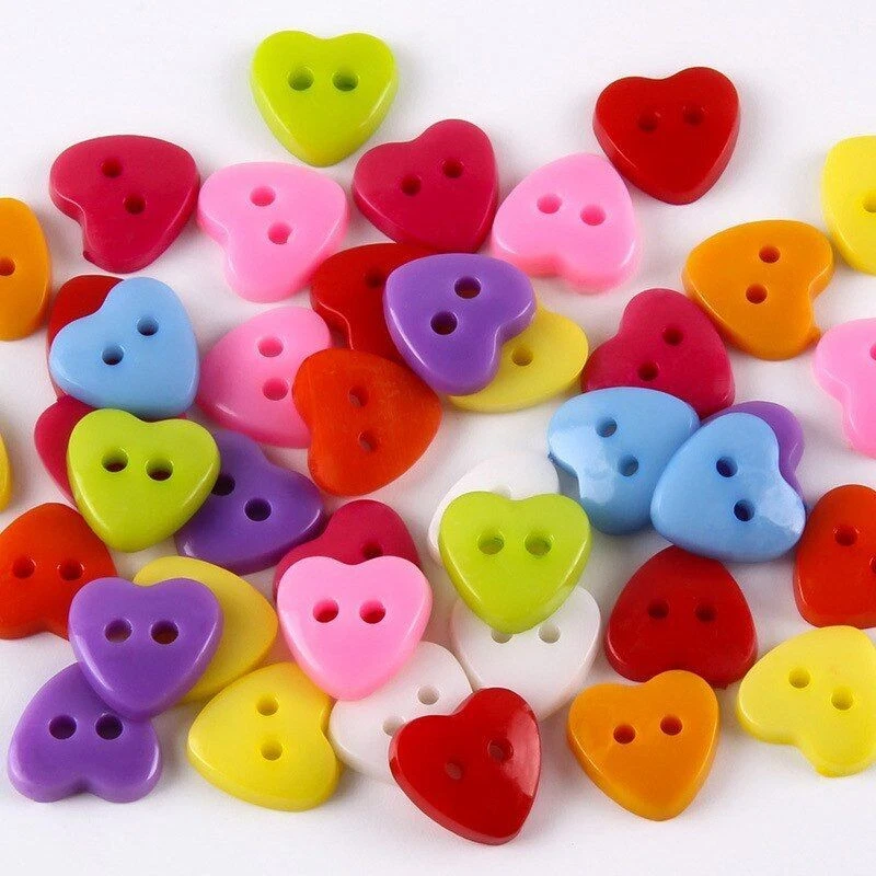 100PC 13mm the Plastic Heart Button/Sewing lots Mix PZ66 2023 Fashion - Image 2 of 3
