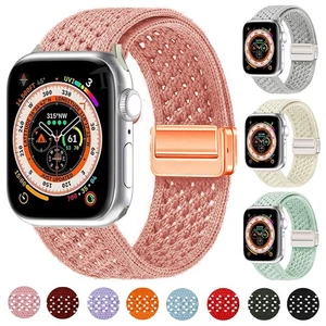 Magnetic Braided Nylon Band for Apple Watch Ultra 3 Series SE3 7 8 9 10 11 Strap