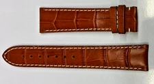 20mm Cognac Genuine Leather Watch Band - USA