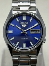 Seiko 5 Automatic 7009 Blue Sunburst Dial Day/Date Japan Men