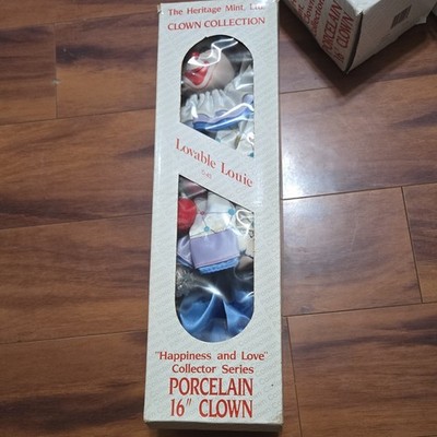 The Heritage Mint Ltd Clown Collection Lovable Louie 16'' Porcelain Figurine Box