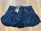 NWT Madden NYC Women’s Denim Bubble Mini Skirt Dark Indigo Size M (8-10)