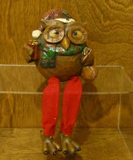 Shelf Sitter #X5545 OWL w/ CHRISTMAS  PACKAGE, 6.5" Transpac From Retail Store 